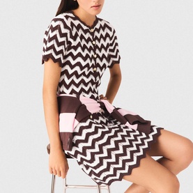 Zigzag Crochet Mini Knitted Dress