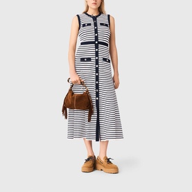 Breton Stripe knitted Flared Dress
