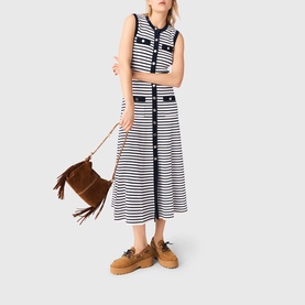 Breton Stripe knitted Flared Dress
