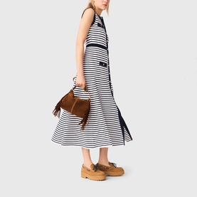 Breton Stripe knitted Flared Dress