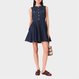 Denim Mini Flared Dress