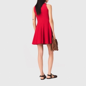 Removable Brooch Mini Flared Dress