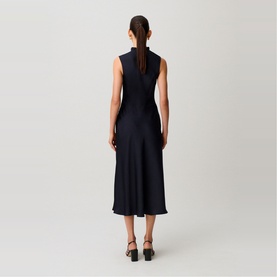 Keyhole Side Slit Flared Dress