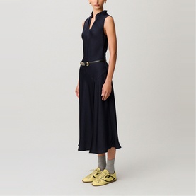 Keyhole Side Slit Flared Dress