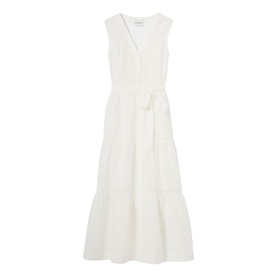 Tiered Belted Flared Dress