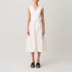 Tiered Belted Flared Dress