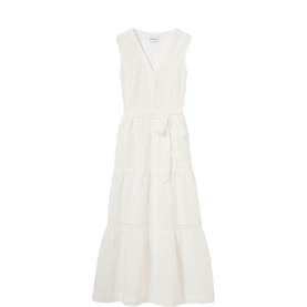 Tiered Belted Flared Dress