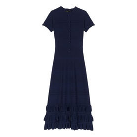 Ruffle Trim Knitted Dress