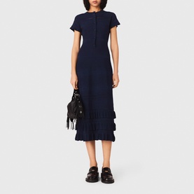 Ruffle Trim Knitted Dress