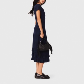 Ruffle Trim Knitted Dress