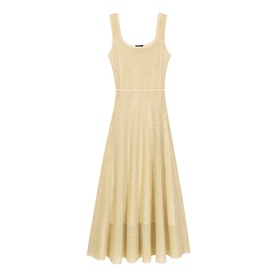 Embellished Openwork Knitted Dress