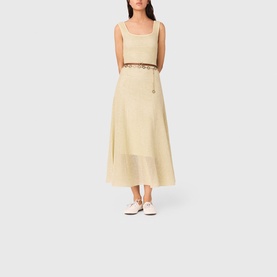 Embellished Openwork Knitted Dress