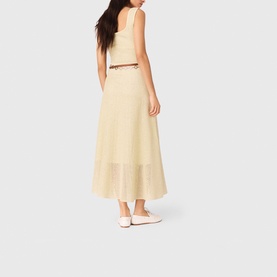 Embellished Openwork Knitted Dress