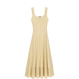 Embellished Openwork Knitted Dress