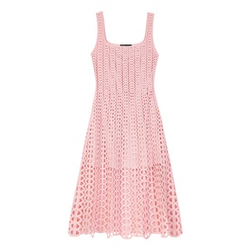 Embellished Crochet Flared Dress