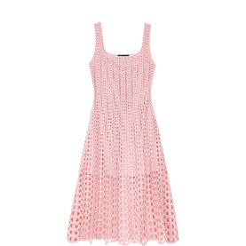 Embellished Crochet Flared Dress