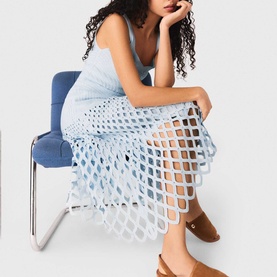 Crochet Semi Sheer Flared Dress