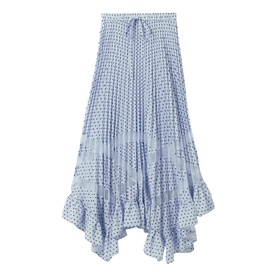 Polka Dot Lace Pleated Skirt