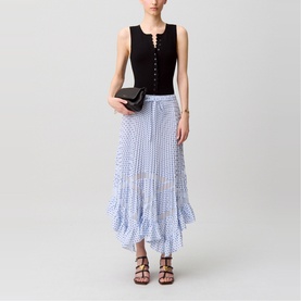 Polka Dot Lace Pleated Skirt