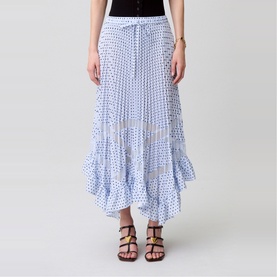 Polka Dot Lace Pleated Skirt