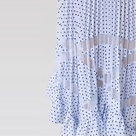 Polka Dot Lace Pleated Skirt
