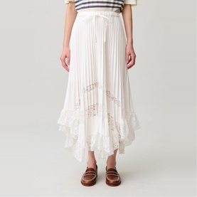 Floral Lace Pleated Skirt