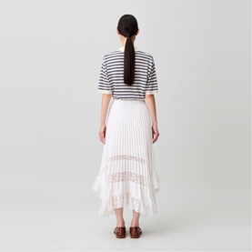 Floral Lace Pleated Skirt