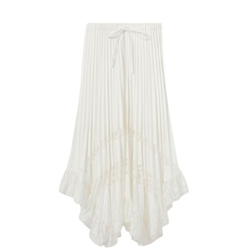 Floral Lace Pleated Skirt