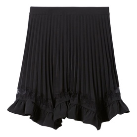 Pleated Asymmetric Skirt
