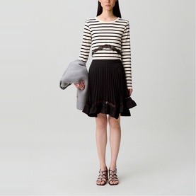 Pleated Asymmetric Skirt