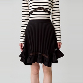 Pleated Asymmetric Skirt