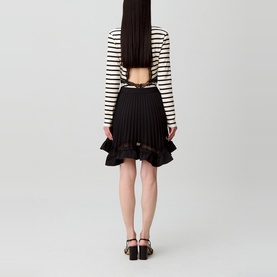 Pleated Asymmetric Skirt