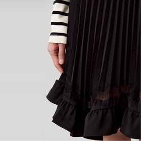 Pleated Asymmetric Skirt