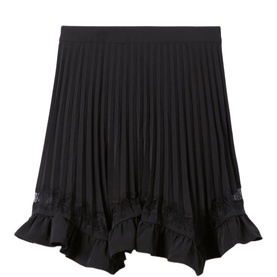 Pleated Asymmetric Skirt
