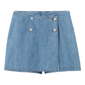 Wrap Denim Skort