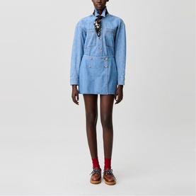 Wrap Denim Skort