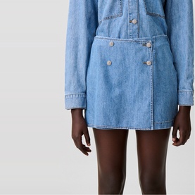 Wrap Denim Skort