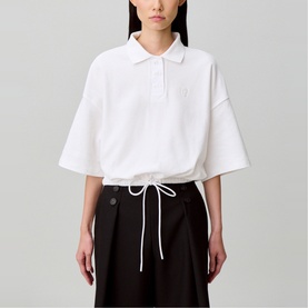 Logo Cropped Polo Shirt