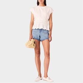 Pleated Peplum T-Shirt