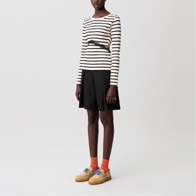 Lace Detail Striped T-Shirt