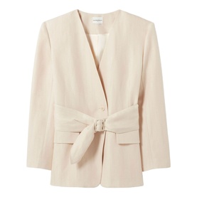Kimono Collar Belted Blazer