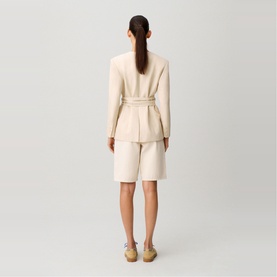 Kimono Collar Belted Blazer