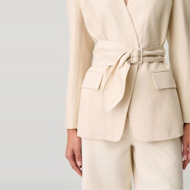 Kimono Collar Belted Blazer