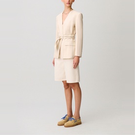 Kimono Collar Belted Blazer