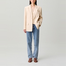 Striped Single-Breasted Blazer
