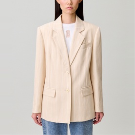 Striped Single-Breasted Blazer