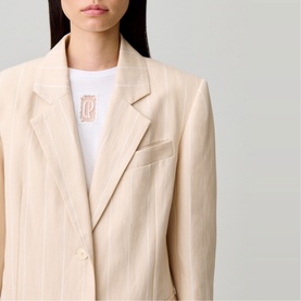 Striped Single-Breasted Blazer
