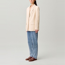 Striped Single-Breasted Blazer