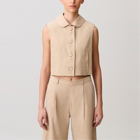 Single-Breasted Cropped Waistcoat