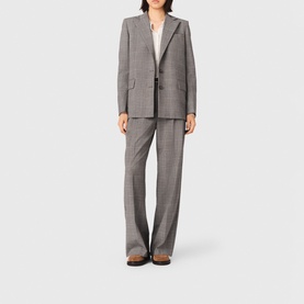 Single-Breasted Check Blazer